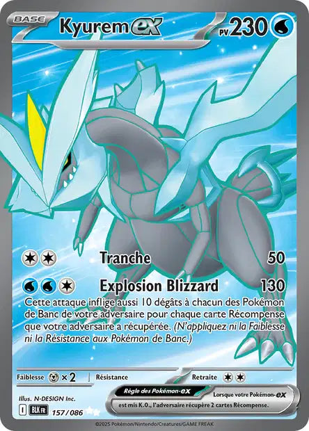Kyurem ex (BLK 157/086) - Foudre Noire - Carte Pokémon EV10.5