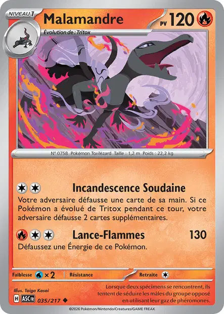 Malamandre (ASC 035/217) - ME02.5 Héros Transcendants - Carte Pokémon