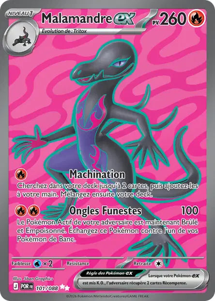 Malamandre ex (POR 101/088) - ME03 Équilibre Parfait - Carte Pokémon