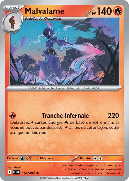 Malvalame (PFL 020/094) - ME02 Flammes Fantasmagoriques - Carte Pokémon