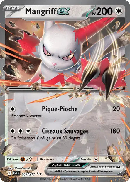 Mangriff ex (ASC 167/217) - ME02.5 Héros Transcendants - Carte Pokémon