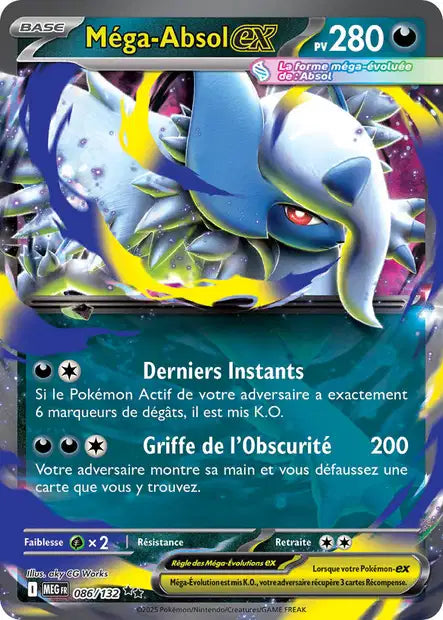 Mega Absol ex (MEG 086/132) - Méga-Évolutions - Carte Pokémon ME01