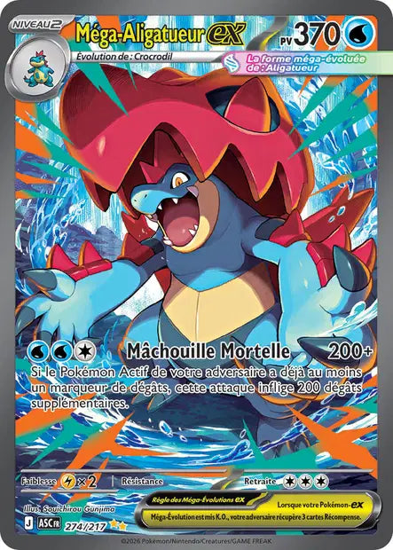 Mega Aligatueur ex (ASC 274/217) - ME02.5 Héros Transcendants - Carte Pokémon