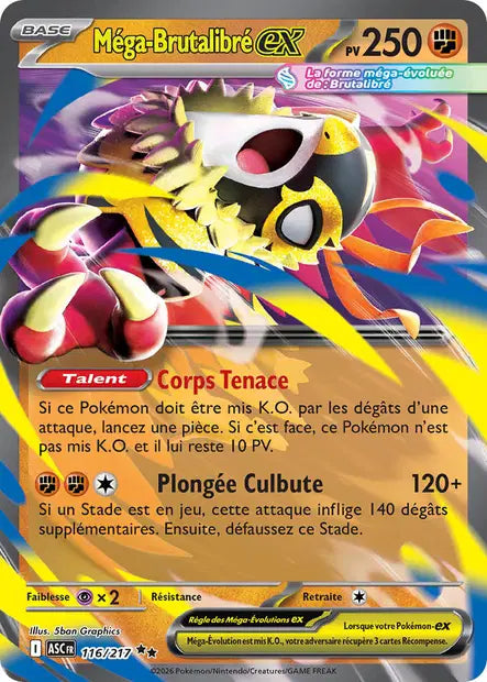 Mega Brutalibré ex (ASC 116/217) - ME02.5 Héros Transcendants - Carte Pokémon