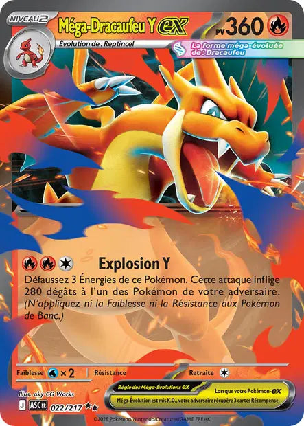 Mega Dracaufeu Y ex (ASC 022/217) - ME02.5 Héros Transcendants - Carte Pokémon