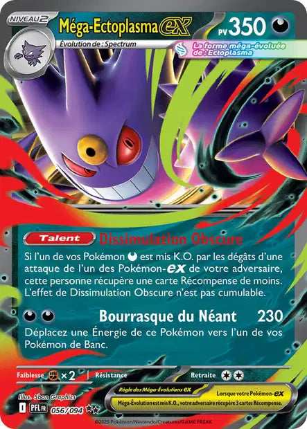 Mega Ectoplasma ex (PFL 056/094) - ME02 Flammes Fantasmagoriques - Carte Pokémon