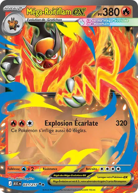 Mega Roitiflam ex (ASC 031/217) - ME02.5 Héros Transcendants - Carte Pokémon