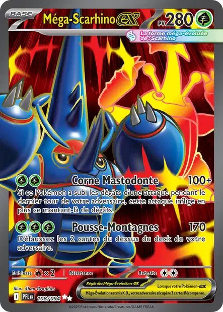 Méga-Scarhino ex (PFL 108/094) - ME02 Flammes Fantasmagoriques - Carte Pokémon