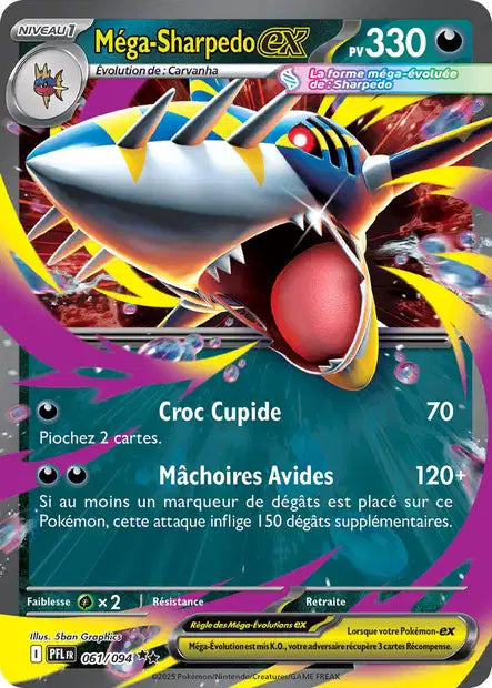 Mega Sharpedo ex (PFL 061/094) - ME02 Flammes Fantasmagoriques - Carte Pokémon