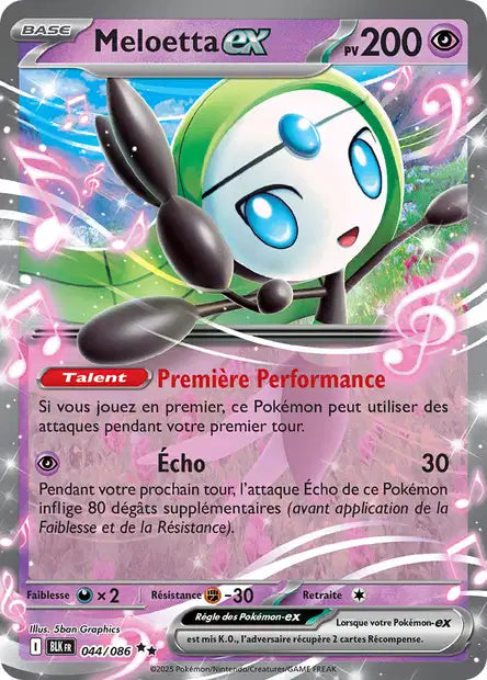 Meloetta ex (BLK 044/086) - Foudre Noire - Carte Pokémon EV10.5