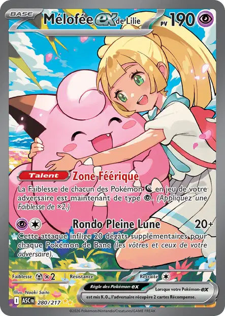 Mélofée ex de Lilie (ASC 280/217) - ME02.5 Héros Transcendants - Carte Pokémon