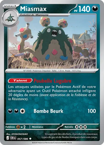 Miasmax (CRI 057/086) - ME04 Chaos Ascendant - Carte Pokémon - DracauGames