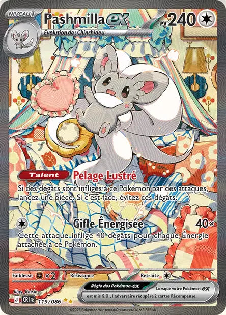 Pashmilla ex (CRI 119/086) - ME04 Chaos Ascendant - Carte Pokémon