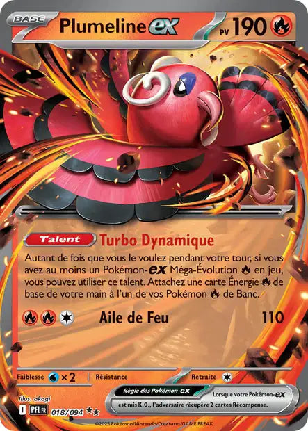 Plumeline ex (PFL 018/094) - ME02 Flammes Fantasmagoriques - Carte Pokémon