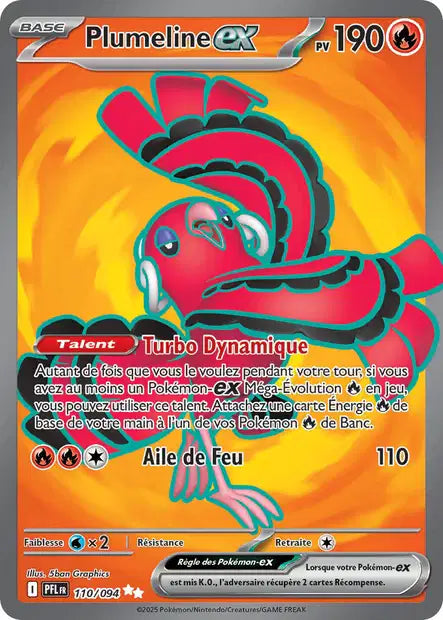 Plumeline ex (PFL 110/094) - ME02 Flammes Fantasmagoriques - Carte Pokémon
