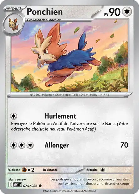 Ponchien (WHT 075/086) - Flamme Blanche - Carte Pokémon EV10.5