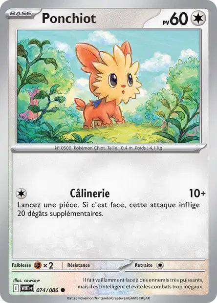 Ponchiot (WHT 074/086) - Flamme Blanche - Carte Pokémon EV10.5