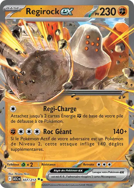 Regirock ex (ASC 107/217) - ME02.5 Héros Transcendants - Carte Pokémon
