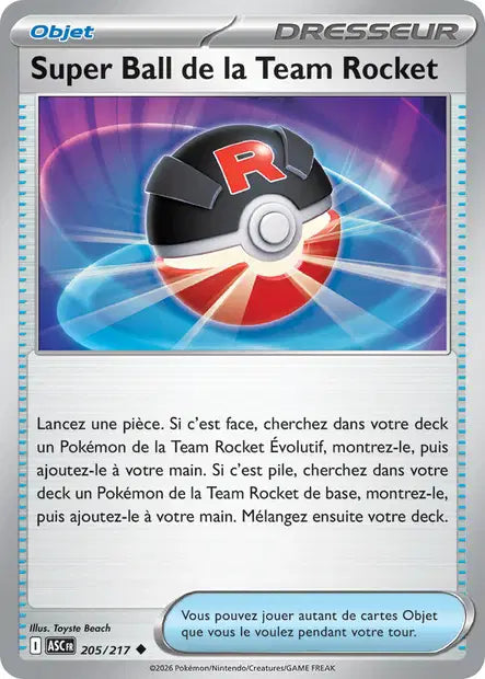 Super Ball de la Team Rocket (ASC 205/217) - ME02.5 Héros Transcendants - Carte Pokémon