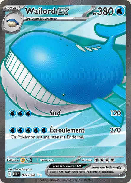 Pokémon - ME05 Nuit Noire - Wailord ex (PBL 097/084)