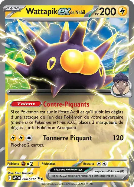 Wattapik de Nabil ex (ASC 068/217) - ME02.5 Héros Transcendants - Carte Pokémon