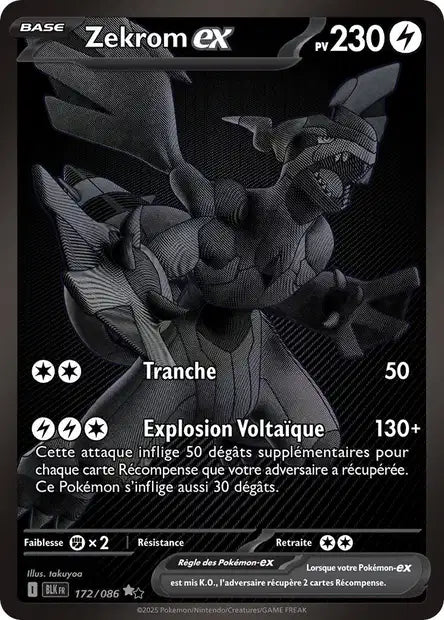 Zekrom ex (BLK 172/086) - Foudre Noire - Carte Pokémon EV10.5