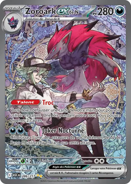 Zoroark ex de N (ASC 286/217) - ME02.5 Héros Transcendants - Carte Pokémon