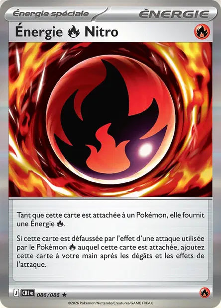 Énergie Feu Nitro (CRI 086/086) - ME04 Chaos Ascendant - Carte Pokémon - DracauGames