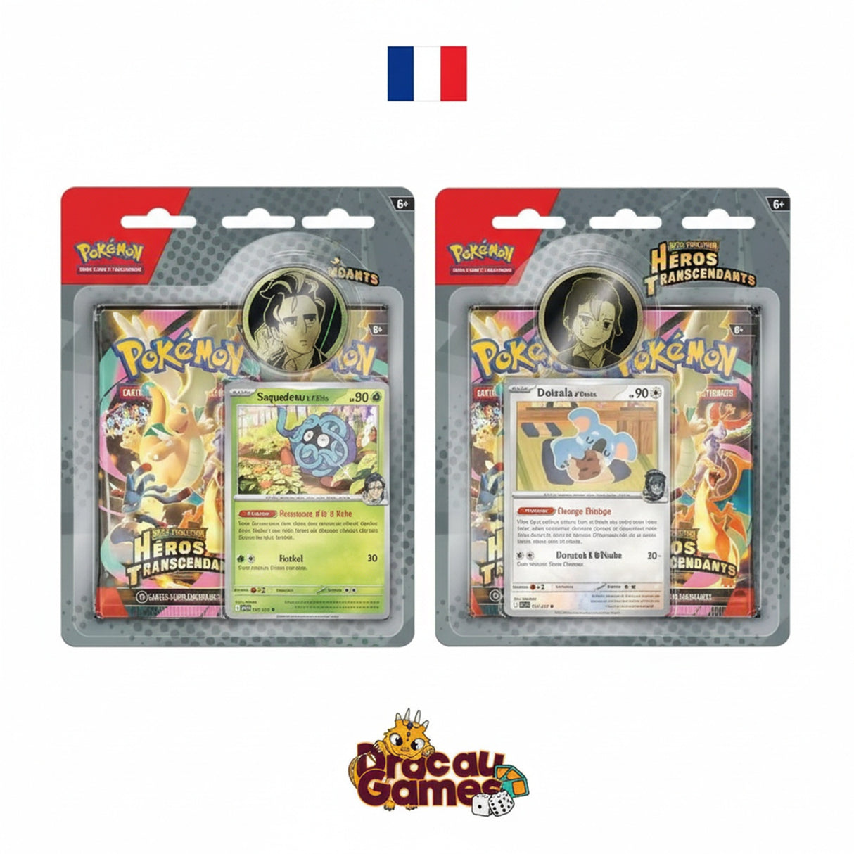 Pokémon - Lot de 2 Duo Pack ME02.5 Héros Transcendants : Dodoala et Saquedeneu - DracauGames