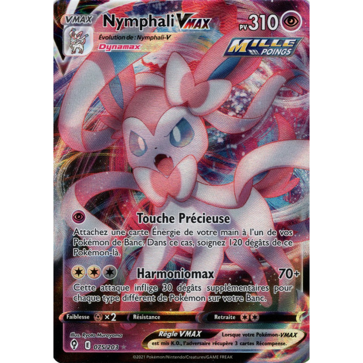 Nymphali VMAX - EB07 075/203 - Évolution Céleste SWSH07 - Cartes Pokémon