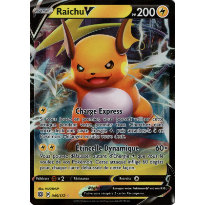 Raichu V - EB09 045/172 - Stars Étincelantes SWSH09 - Cartes Pokémon