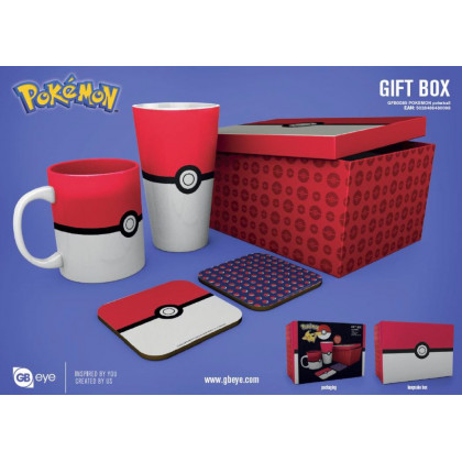 Pokémon - Gift Box - Chope, mug, 2 dessous de verre - PokéBall