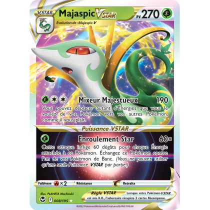 Majaspic VSTAR - 008/195 - Ultra Rare - Carte Pokémon Tempête Argentée EB12