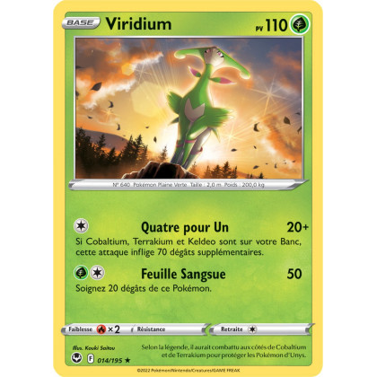 Viridium - 014/195 - Rare / Reverse - Carte Pokémon Tempête Argentée EB12