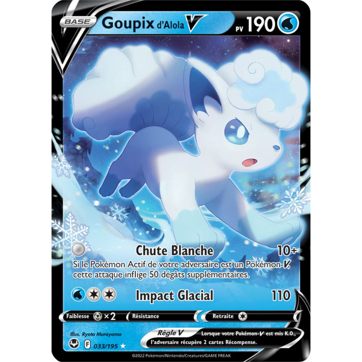 Goupix d'Alola V - 033/195 - Ultra Rare - Carte Pokémon Tempête Argentée EB12