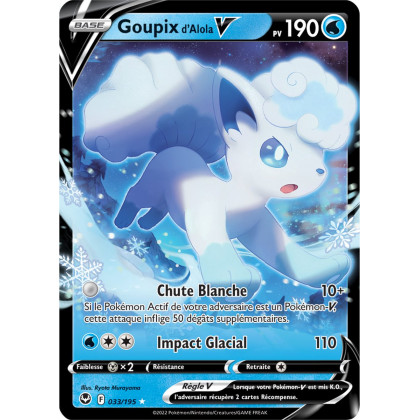 Goupix d'Alola V - 033/195 - Ultra Rare - Carte Pokémon Tempête Argentée EB12