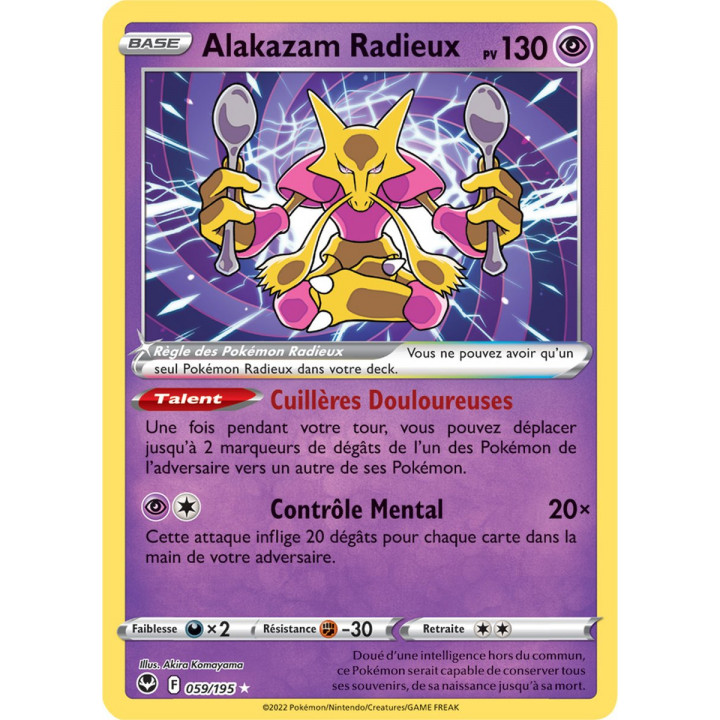 Alakazam Radieux - 059/195 - Ultra Rare - Carte Pokémon Tempête Argentée EB12