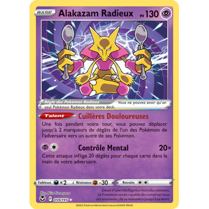 Alakazam Radieux - 059/195 - Ultra Rare - Carte Pokémon Tempête Argentée EB12