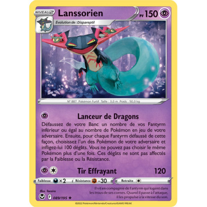 Lanssorien - 089/195 - Holo Rare / Reverse - Carte Pokémon Tempête Argentée EB12
