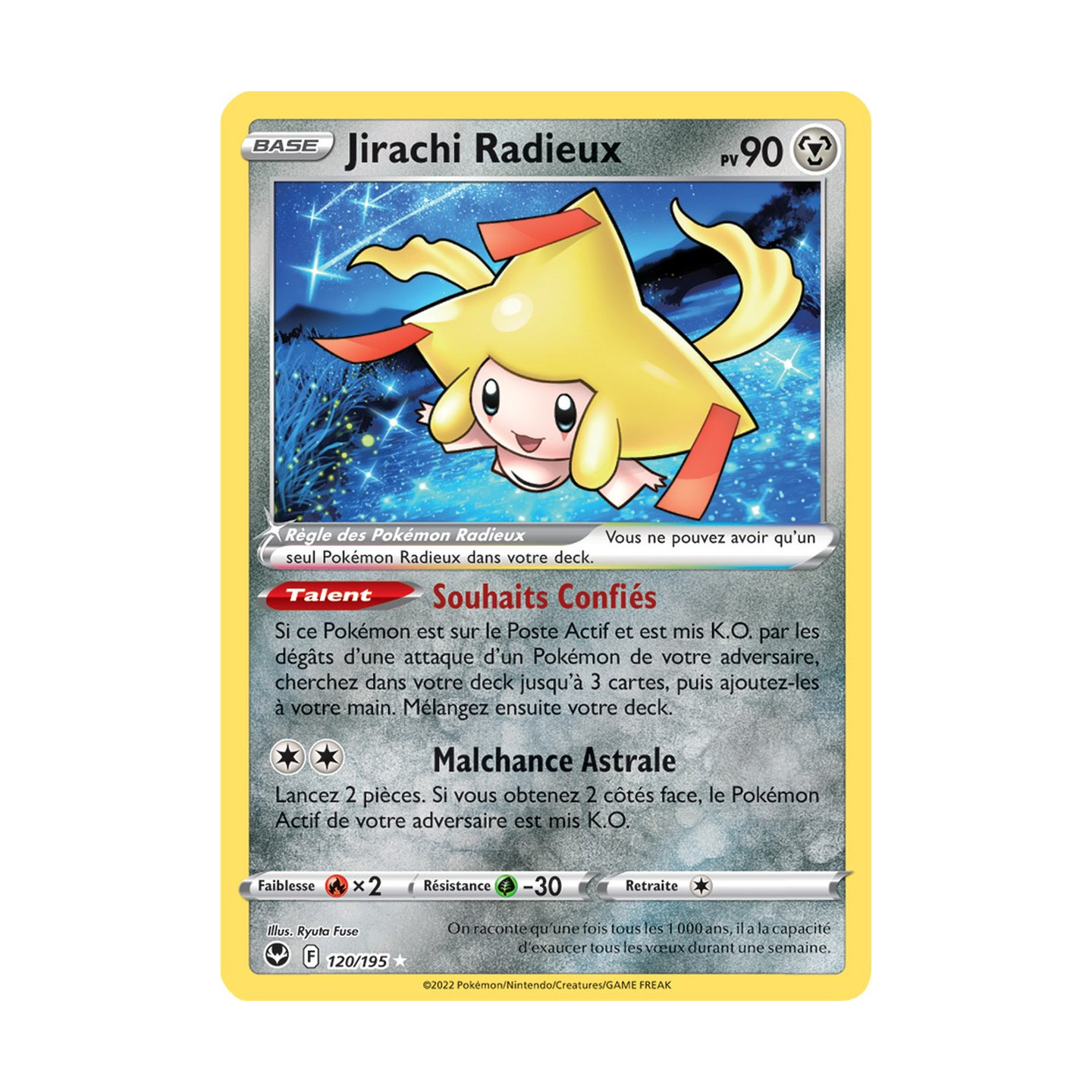 Jirachi Radieux - 120/195 - Ultra Rare - Carte Pokémon Tempête