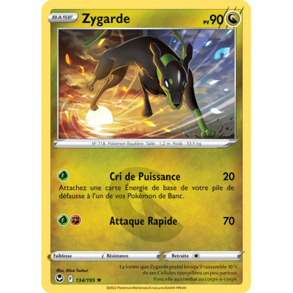 Zygarde - 134/195 - Rare / Reverse - Carte Pokémon Tempête Argentée EB12