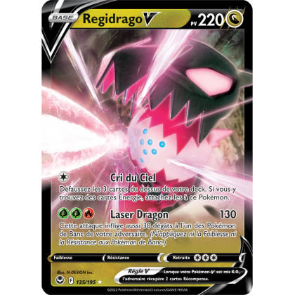 Regidrago V - 135/195 - Ultra Rare - Carte Pokémon Tempête Argentée EB12