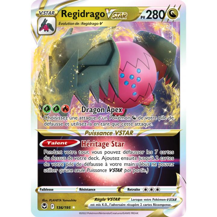 Regidrago VSTAR - 136/195 - Ultra Rare - Carte Pokémon Tempête Argentée EB12
