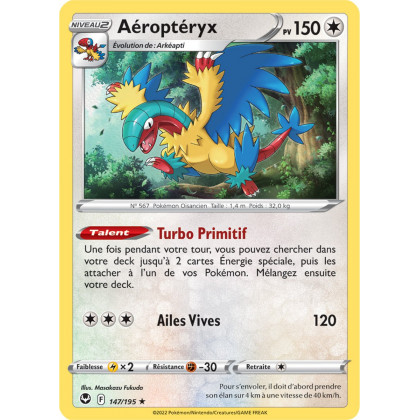 Aéroptéryx - 147/195 - Holo Rare / Reverse - Carte Pokémon Tempête Argentée EB12