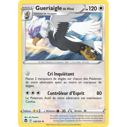 Gueriaigle de Hisui - 149/195 - Rare / Reverse - Carte Pokémon Tempête Argentée EB12