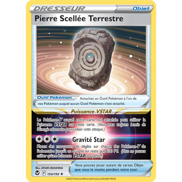 Pierre Scellée Terrestre - 154/195 - Holo Rare / Reverse - Carte Pokémon Tempête Argentée EB12