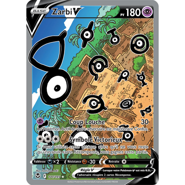 Zarbi V - 177/195 - Ultra Rare Full Art Alternative - Carte Pokémon Tempête Argentée EB12