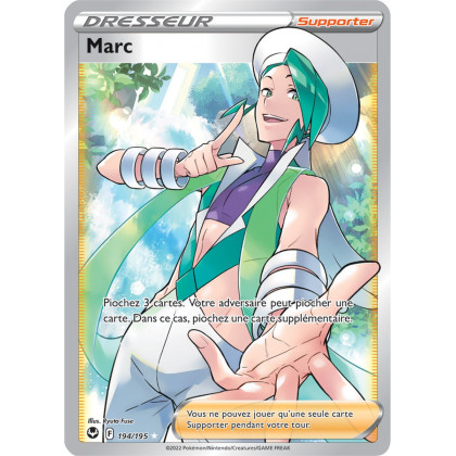 Marc - 194/195 - Dresseur Ultra Rare Full Art - Carte Pokémon Tempête Argentée EB12