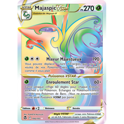 Majaspic VSTAR - 196/195 - Arc en Ciel Secrète Rare - Carte Pokémon Tempête Argentée EB12