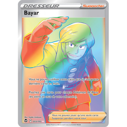 Bayar - 203/195 - Dresseur Arc en Ciel Secrète Rare - Carte Pokémon Tempête Argentée EB12